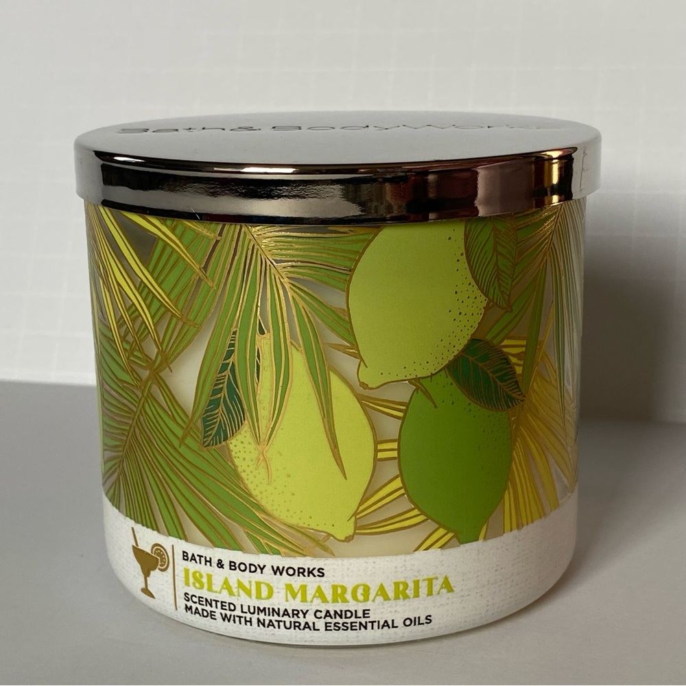 Bath & Body Works Island Margarita Scented Candle 3 Wick 14.5 Oz Essential Oils